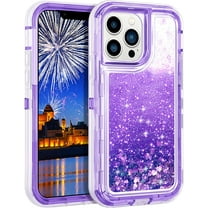 Entronix iPhone 12/12 Pro Heavy Duty Glitter Case for Girls Women Liquid Bling Sparkle Shining Glitter Luxury Shockproof Quicksand Soft TPU Cover for iPhone 12/12 Pro 6.1" Purple