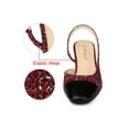 thumbnail image 6 of BLISSFUL STEP Women's Plaid Cap Toe Slingback Block Heel Pumps, 6 of 7