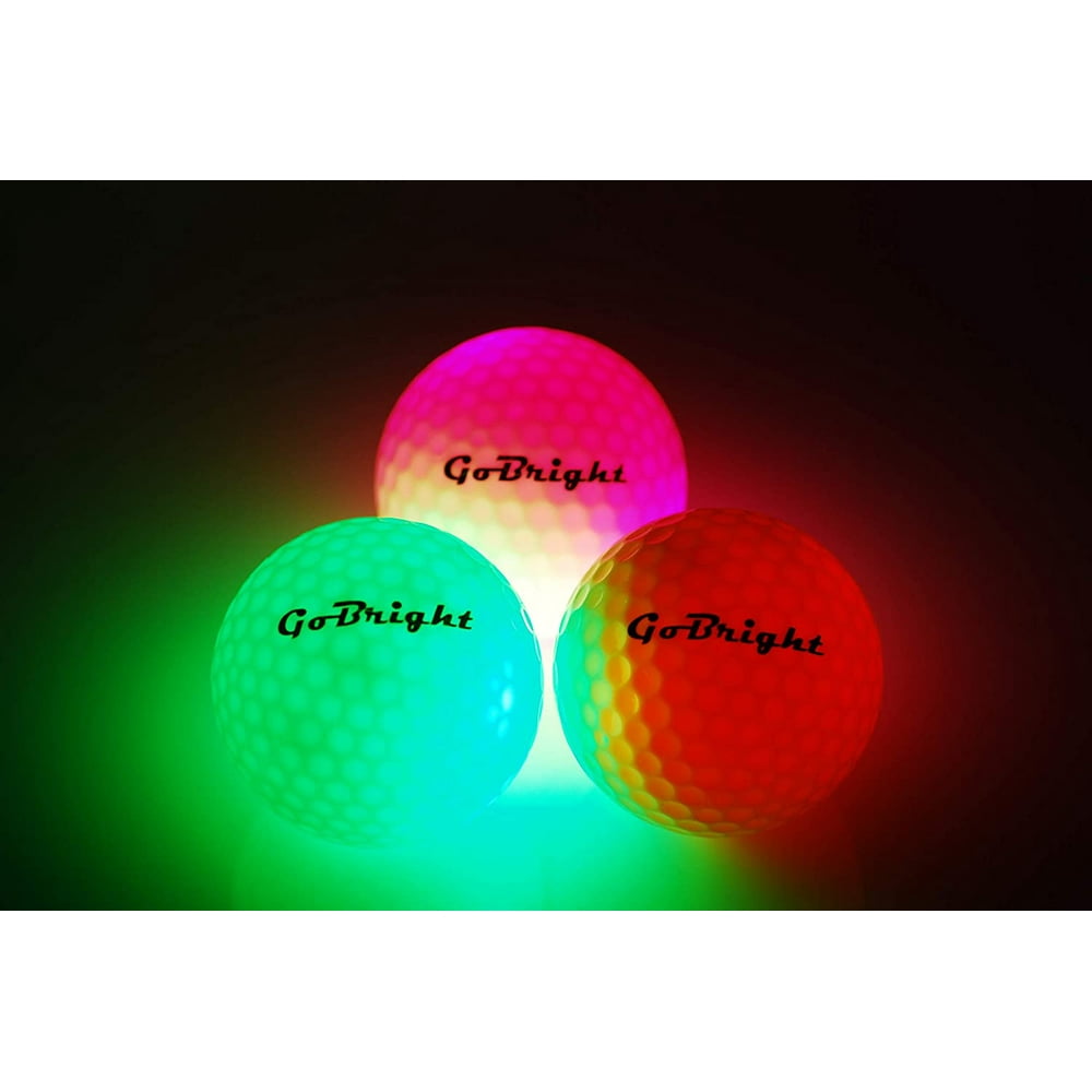 GoBright Green, Pink, and Orange LED Light Up Golf Balls Ultra Bright