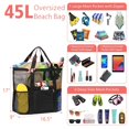 thumbnail image 3 of myvepuop Clearance Mesh Beach Bag Family Beach Tote 9 Pockets Beach Towel Bag Beach Bag Beach Bag, 3 of 7