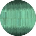 thumbnail image 1 of Ahgly Company Machine Washable Indoor Round Abstract Turquoise Blue Contemporary Area Rugs, 5' Round, 1 of 4