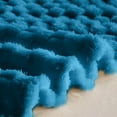 thumbnail image 4 of Blue Flannel Fleece Throw Blanket 27.6x39inch,3D Jacquard Fuzzy and Warm Blanket for Couch,Sofa,Bed,Chair,Soft Touch Cozy Lightweight MustardThrow for All-Season Home Decor, 4 of 5