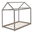thumbnail image 5 of Tcbosik Twin Size Wooden House Bed, Gray, 5 of 9
