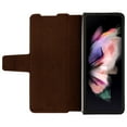 thumbnail image 2 of Dteck For Samsung Galaxy Z Fold4,Shockproof Artificial Leather Kickstand PC Frame with S Pen Holder Case Cover,Brown, 2 of 7