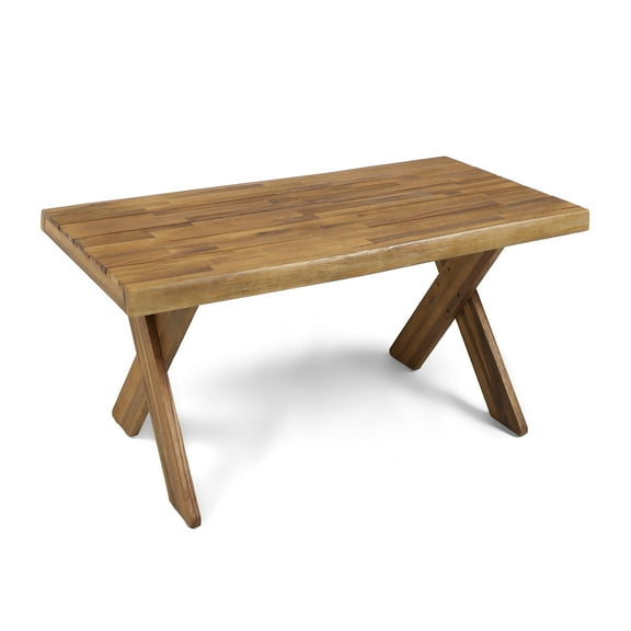 Matthias Indoor Farmhouse Acacia Wood Coffee Table, Teak