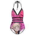 thumbnail image 5 of My Hero Academia Himiko Toga Women's Swimwear Strap One Piece Backless Tummy Control V Neck Swimsuit Summer Beach Vacation Bathing Suit, 5 of 7