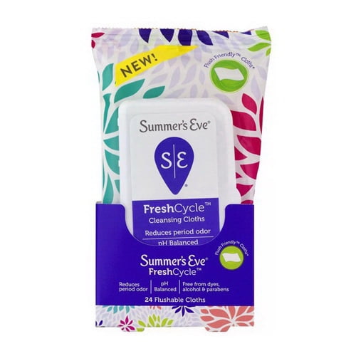 Summers Eve Fresh Cycle Feminine Cleansing Cloths, Flushable, 24 Ea