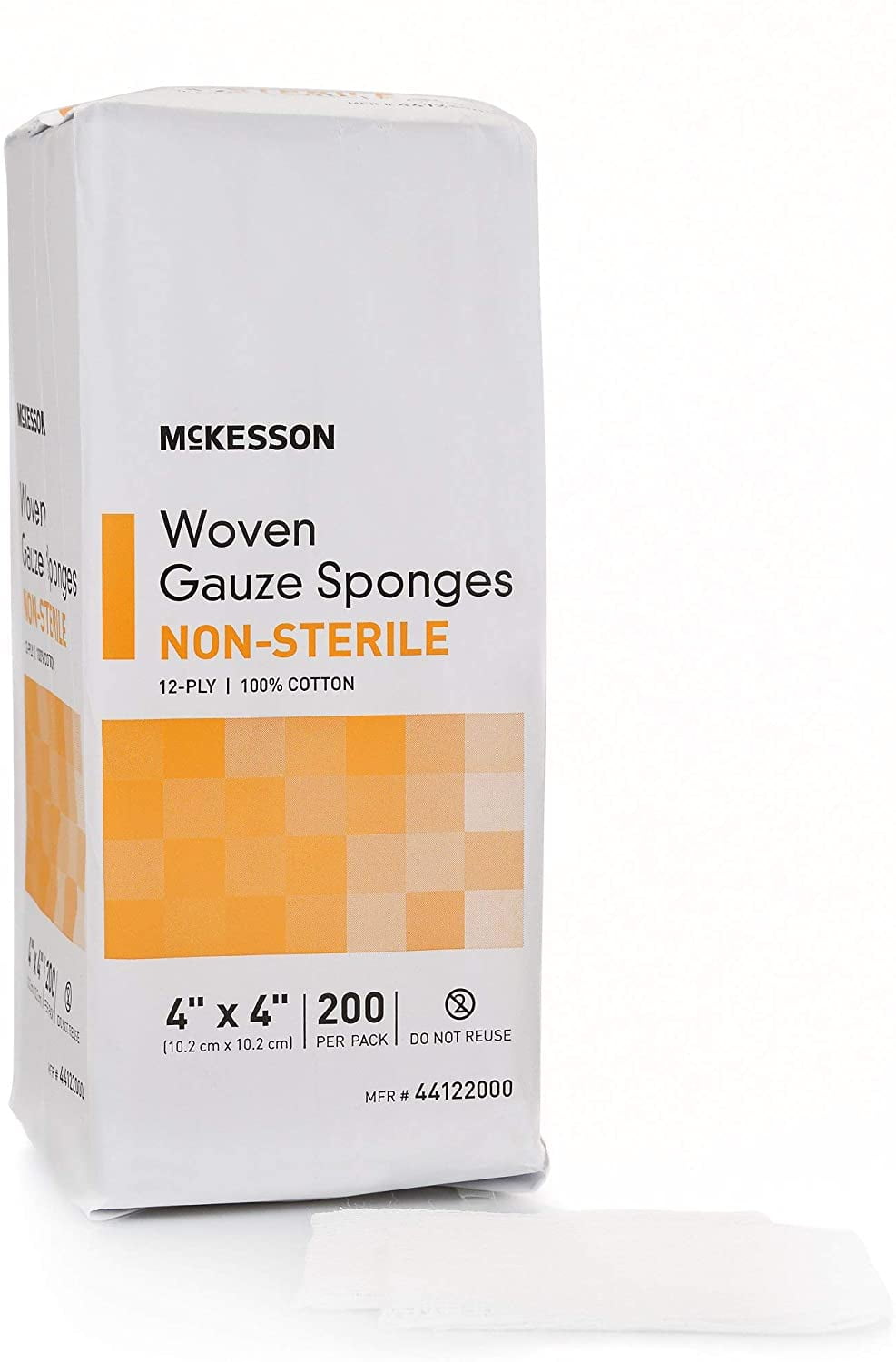 McKesson Performance 4X4 Gauze Sponge 12Ply Non Sterile - Pack of 200 - Model 44122000