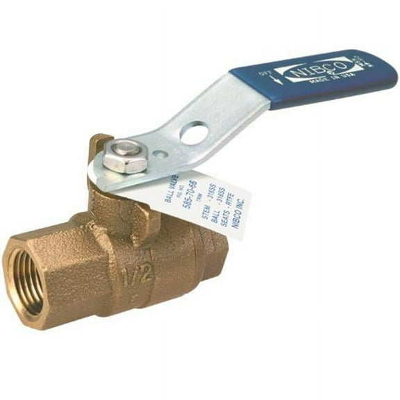 Nibco 2" FNPT Bronze Ball Valve Inline T5857066 2