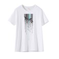thumbnail image 2 of Homenesgenics Clearance under $5 Women Casual Print Shirt CrewNeck Short Sleeve Tee Tops Short Sleeve Round-Neck Blouses Shirts, 2 of 4