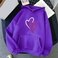 thumbnail image 2 of WXLWZYWL Trendy Sweatshirts For Women 2023 Women'S Comfortable Sweater Heart Pattern Printed Women'S Hooded Pocket Drawstring Sweater, 2 of 4