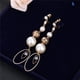 thumbnail image 2 of Pendientes largos ovalados con forma de gota, sin perforar, con cadena de perlas y cuentas, para mujer, joyería decorativa para bodas y fiestas (dorado), 2 of 7