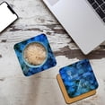 thumbnail image 2 of 3drose, Light and Love Hanukkah Season with Menorah and Blue Bokeh, Set of 4 Coasters - Cork, 2 of 6