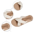 thumbnail image 6 of Wovix Women's Low Heel Sandals Open Toe Adjustable Elastic Strappy Lightweight Slippers Rubber Sole Comfortable Casual Summer Strappy Shoes White 38, 6 of 9