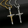 thumbnail image 2 of 14K White Gold Jewelry Fashion European And American Vintage Jesus Cross Casting Process Pendant Necklace Mens, 2 of 8