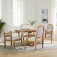 thumbnail image 2 of Noble House Munro Wood 5-Piece Expandable Oval Dining Set, Natural and Light Gray, 2 of 13