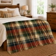 thumbnail image 6 of Earthy Tartan With Rust Green And Gold, Cozy Flannel Blanket with Rustic Tartan Plaid Print, Housewarming Gift for Rustic Plaid Enthusiasts, Home Decor for Bedroom and Living Room, 6 of 7