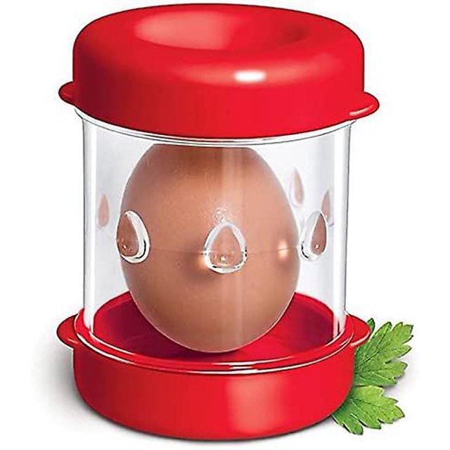 1 x pinzas para huevos para quitar huevos duros, pelador y galleta de huevos, pelador, batido y pelado, herramienta de cocina abridor de huevos (color rojo)