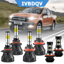 For Ford Ranger 2019-2020 LED Headlights Combo 9005 High H11 Low Beam H11 Fog Light Bulbs Kit 6Pcs