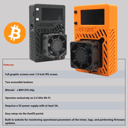 Nerdaxe Gamma 601 BTC Miner 1.2TH/s BM1370 ASIC Chip Crypto Lottery Machine with Stand Ultra Silent Fan for Home Solo Mining,Orange Stand
