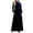 Navy, variant on IROINNID Long Dress for Women Formal Wedding Guest Formal Dress Winter Long Sleeve Crew Neck Solid Color Slim And Vintage Dress,Brown