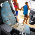 thumbnail image 4 of Binienty Beach Shell Starfish Car Seat Towels For Front Seats After Swimming Gym Hiking Breathable Anti-Slip Sweat Towel for SUV Sedan Van, 4 of 8