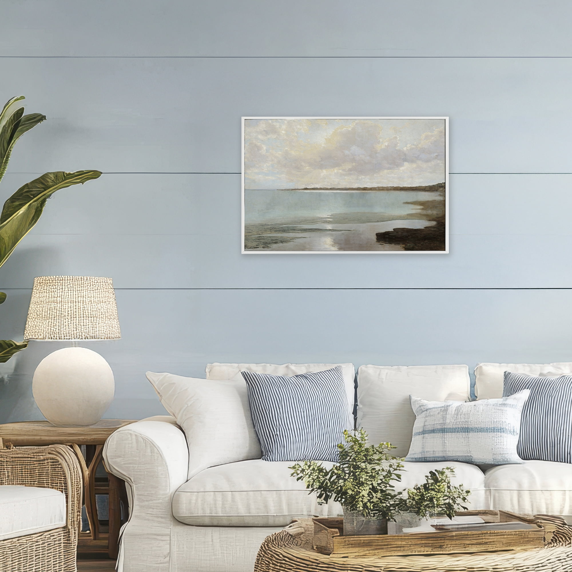 Stupell Industries At The Shore Horizon White Framed Giclee Art, design by Christy McKee