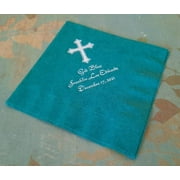 50pcs Personalized Napkins Name Photo Baptism napkins cross confirmation napkins personalized napkins religious napkins dedication napkins,Set of 50 (fold 5"x5") Luncheon Dinner Christening