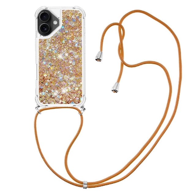 Funda FOXDOCK para iPhone 17 con Cuerda Ajustable, Brillo Líquido, Protección Antigolpes y Lente – Ideal para Regalo