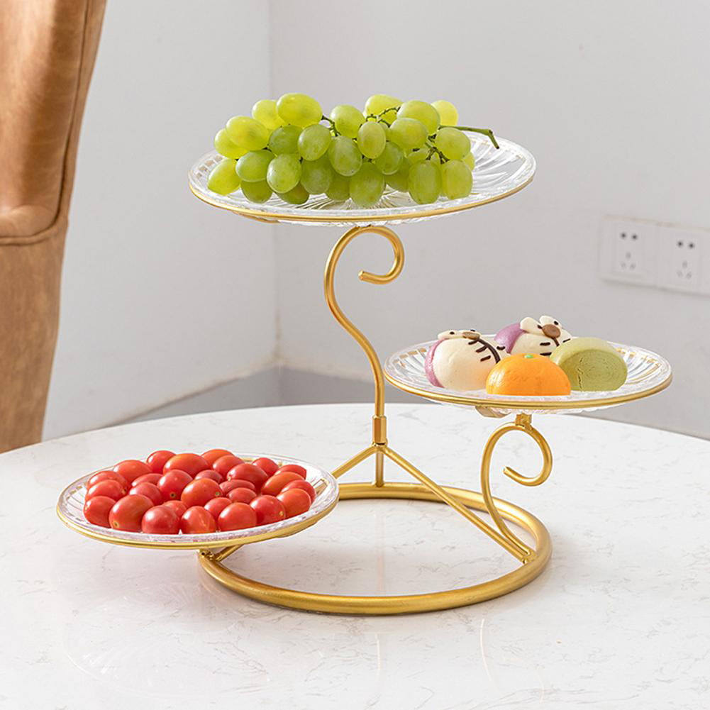 Details about  / Ceramic Candy Dish Three-layer Fruit Plate Snack Plate Creative Modern