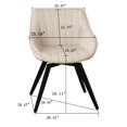 thumbnail image 4 of 63" Oval Dining Table Set for 6, Wooden Dining Roon Table and 6 PU Swivel Armchairs, Modern Dining Set with High Backrest and Waterproof Tabletop for Living Room,  Beige, 4 of 7