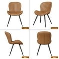 thumbnail image 3 of MOONMISS Dining Chairs Set of 2, Upholstered Kitchen Chairs with Backrest and Metal Legs,Brown, 3 of 6