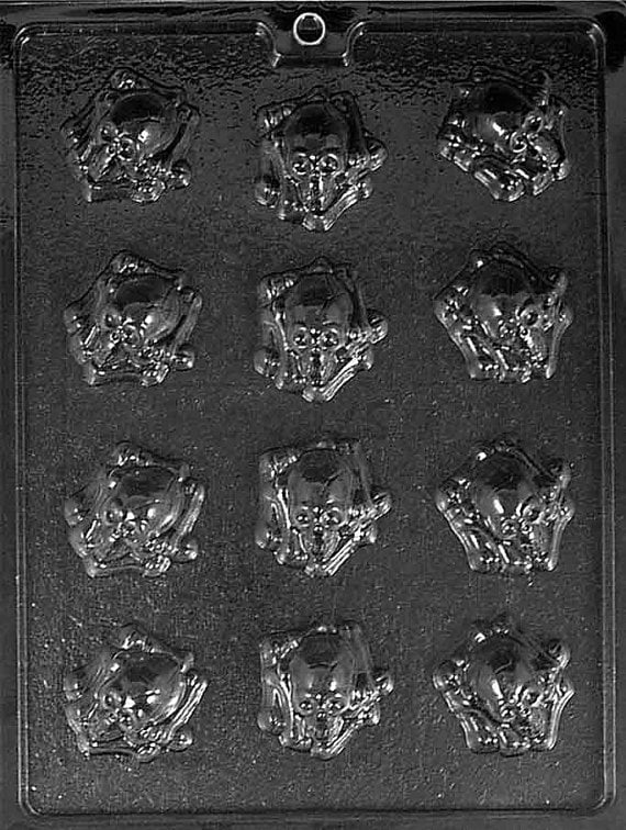 Bite Size Skull Chocolate Mold Soap Candy Halloween Birthday Party Favor m283