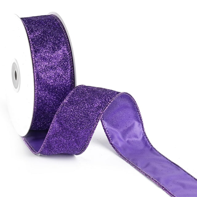Cinta decorativa MAYREEL, color morado, 1.5 x 9.1 m, con purpurina alámbrica