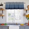 thumbnail image 2 of 2 Pack Navy Blue Valance for Window Gradient Diamond Plaid Kitchen Valance Rod Pocket Short Curtain Topper Decorative Window Treatment for Living Room Bedroom 42"x12", 2 of 8