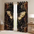 thumbnail image 2 of jejeloiu Rustic Wild Moth Curtains Pack of 2 (42x84 Each),Vintage Flower Floral Curtains Blackout,Beige Stars Print Bedroom Curtains For Kids,Luxury Bedroom Decor, 2 of 6