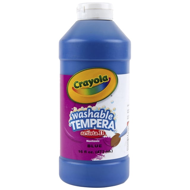 Pintura Crayola Artista II, lavable al temple azul, 473 ml