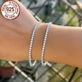 thumbnail image 4 of Fashion Jewelry 925 Sterling Silver CZ Women Round Tennis Chain Link Bracelet, 4 of 9