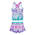 thumbnail image 2 of PROALLO Girls Bathing Suits Two-Piece Swimsuit with Boyshorts Vest-Style Tankini(6-7T Mermaid), 2 of 5