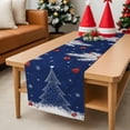 thumbnail image 6 of Christmas Table Runner Christmas Tree Table Runners Pine Tree Branch Navy Blue Xmas Balls Cotton Linen Dresser Scarf Kitchen Dining Table Decor for Christmas Holiday Party Decor 13x36 Inch, 6 of 9