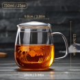 thumbnail image 6 of Glass Tea Cup with Infuser and Lid, 17.6oz/520ml Large Borosilicate Teacup,Tea Glass, Clear Mug for Loose Leaf Tea, Blooming Tea, Microwave & Dishwasher Safe - Tea Maker Gift for Birthday, 6 of 6