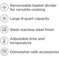 thumbnail image 4 of Chefman Turbofry Air Fryer with Basket Divider, 8 Qt Capacity - Stainless Steel, New, 4 of 10