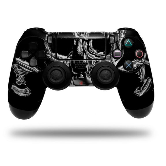 Vinyl Skin Wrap for Sony PS4 Dualshock Controller Chrome Skull on Black (CONTROLLER NOT INCLUDED)