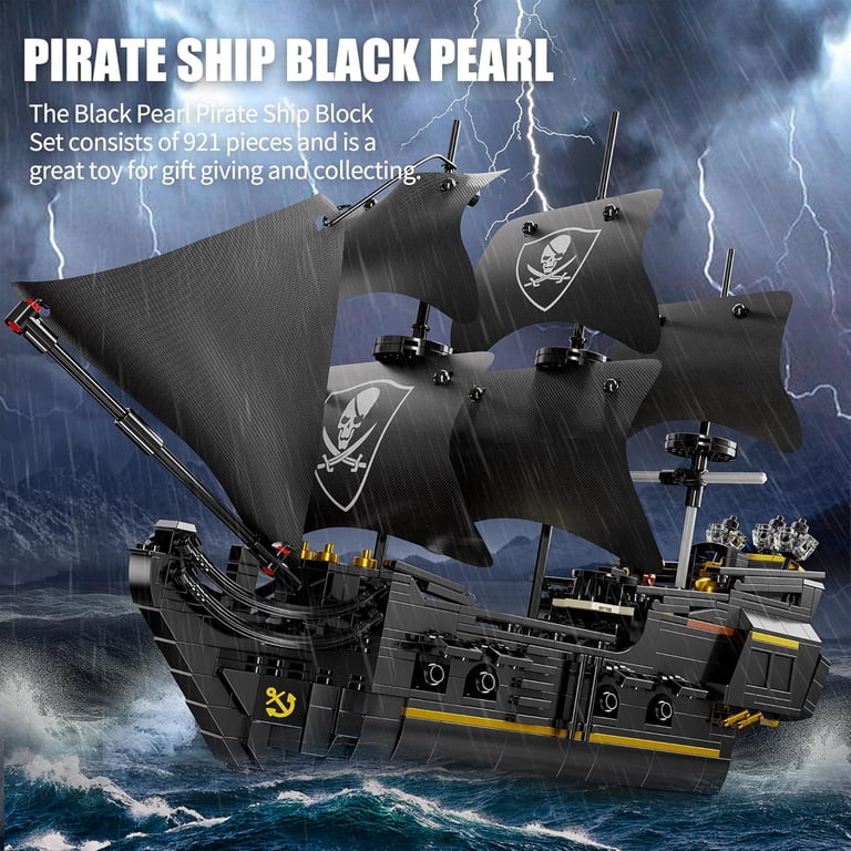 Habow Pirates Ship Building Blocks, Black Pearl Sailboat, 921