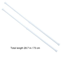 Milisten 4Pcs Bathroom Shower Bar White Metal Adjustable Tension Rod for Solid Hold