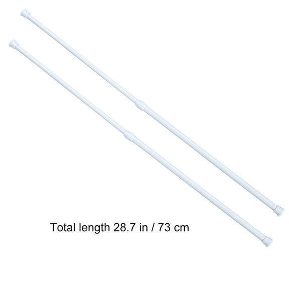 Milisten 4Pcs Bathroom Shower Bar White Metal Adjustable Tension Rod for Solid Hold