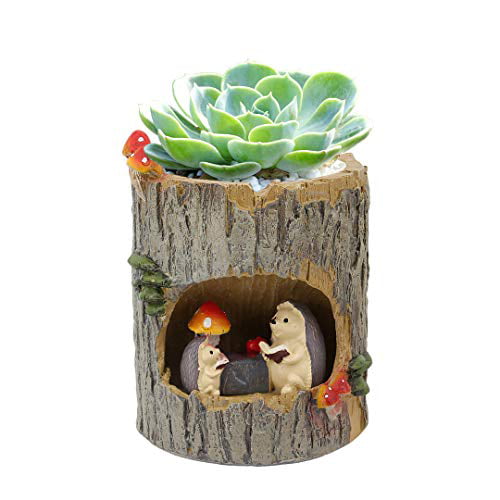 Taille unique Céramique hérisson hedgehog salon avec de jolies écureuils Segreto Creative Pots de plantes Brosse Pot pour plantes artificielles décoré pour bureau jardin