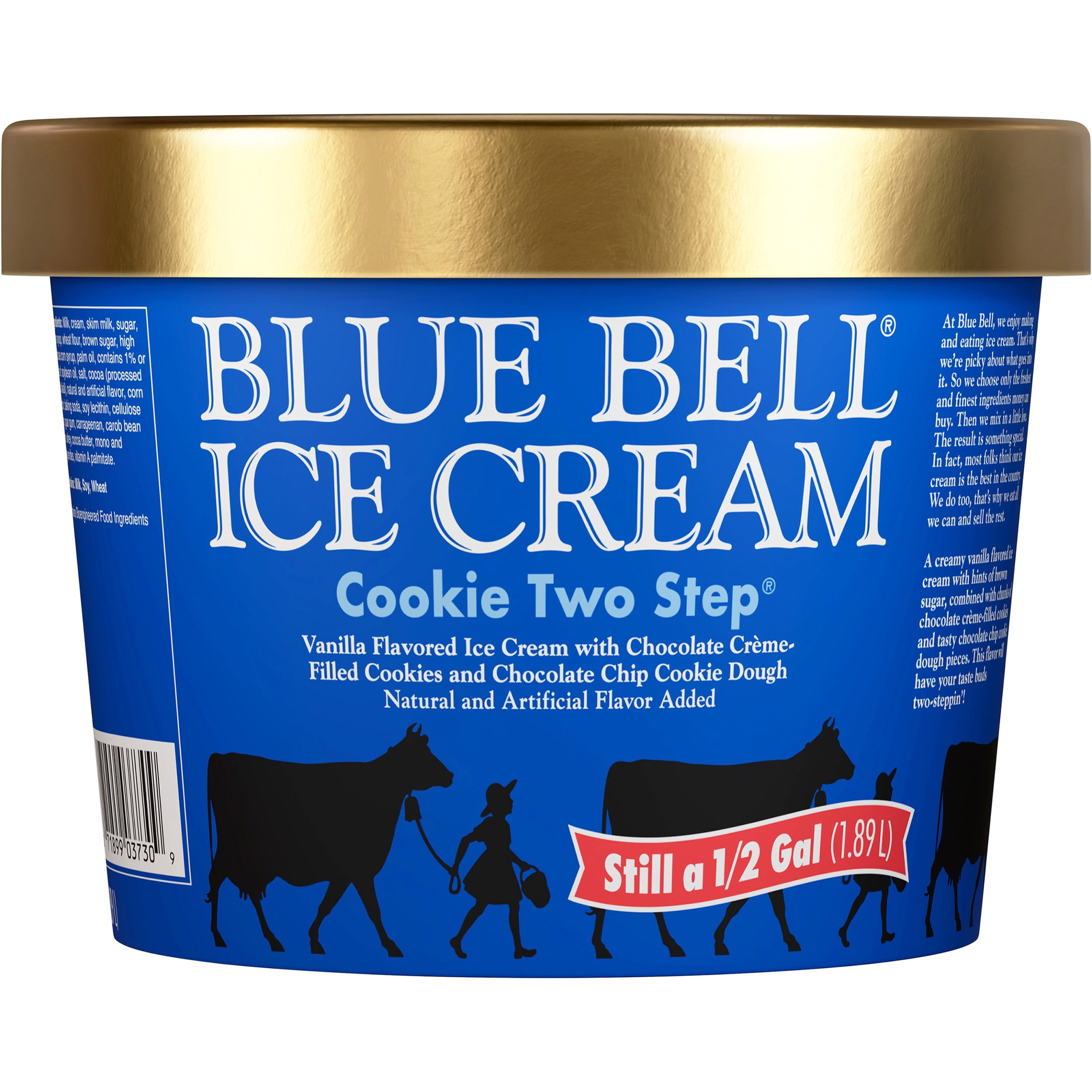 Blue Bell Cookie Two Step® Ice Cream Half Gallon, 64 fl oz