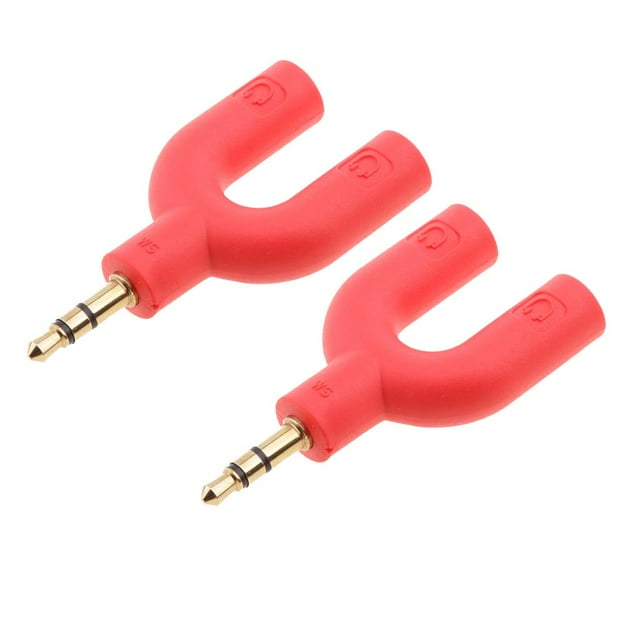 Conector Divisor De Auriculares Para Auriculares De 3,5 Mm, Adaptador De Conector Auxiliar en apariencia De U, 2 Paquetes