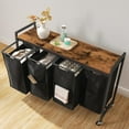 thumbnail image 6 of Laundry Sorter 4 Sections, Laundry Hamper with Wheels, 4 × 10.5 Gal (40 L), Rolling Laundry Basket, Pull-Out and Removable Oxford Fabric Bags, Rustic Brown and Black, 6 of 9